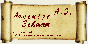 Arsenije Šikman vizit kartica